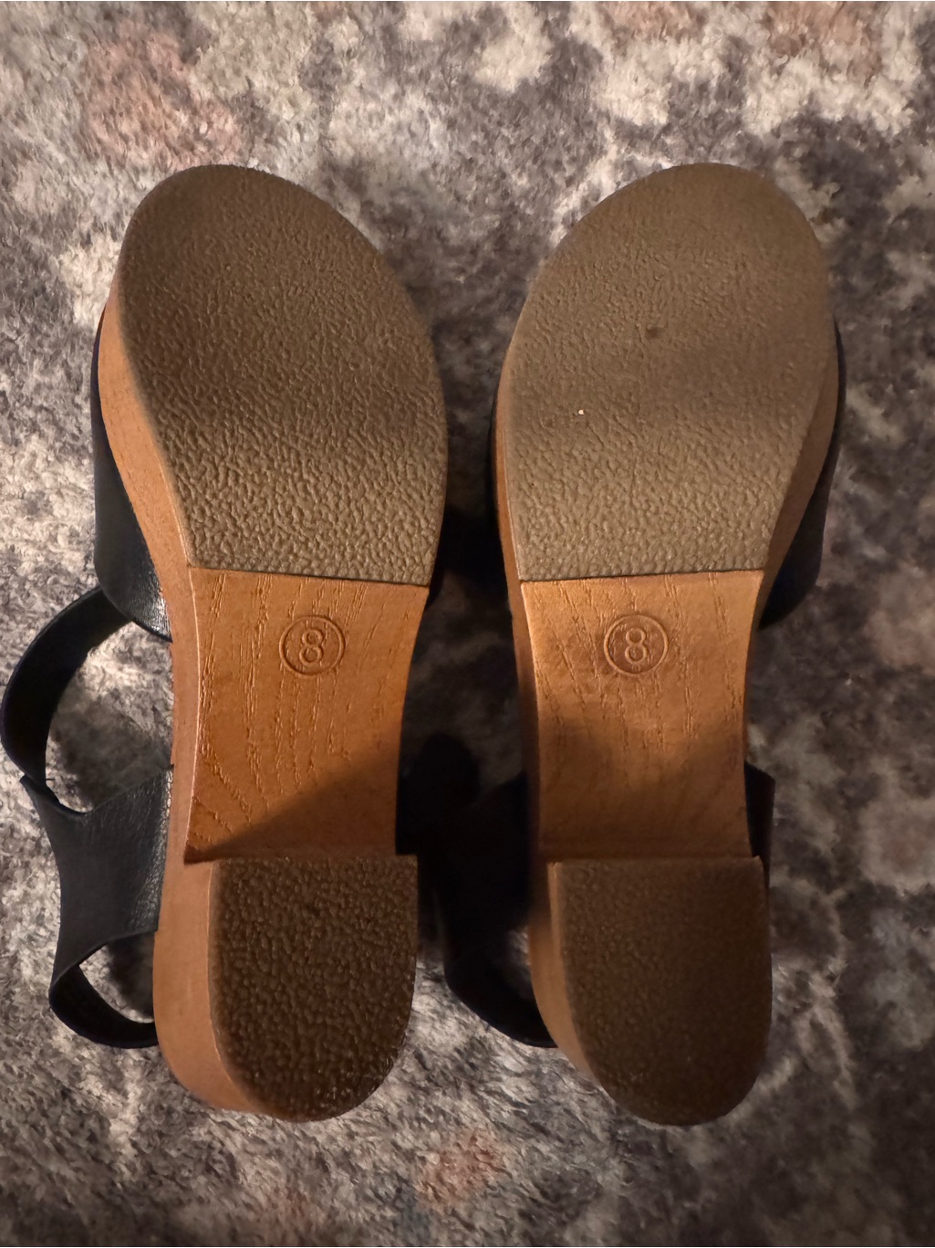 Universal Thread Black Leather Platform Clog Sandals With Heel — image 3 of 4